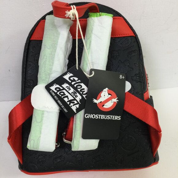 Loungefly Ghostbusters Logo Glow Mini Backpack Leather Red Black One Size NWT main image 5